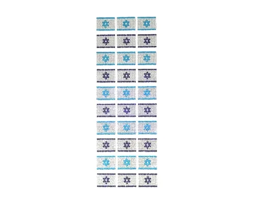 מדבקות אבני קריסטל - דגל ישראל - דגם GM716