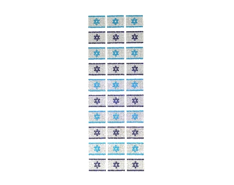 מדבקות אבני קריסטל - דגל ישראל - דגם GM716