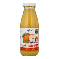 מיץ אורגני תפוח, תפוז וג'ינג'ר - גרופר 250 מ