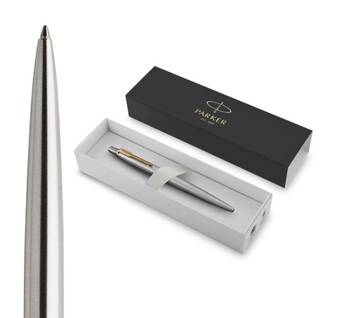 עט פרקר כדורי כסוף JOTTER BALLPOINT PEN (עם קליפס זהב)