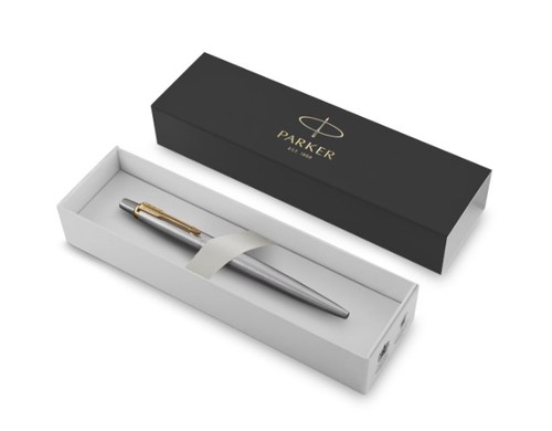 עט פרקר כדורי כסוף JOTTER BALLPOINT PEN (עם קליפס זהב)