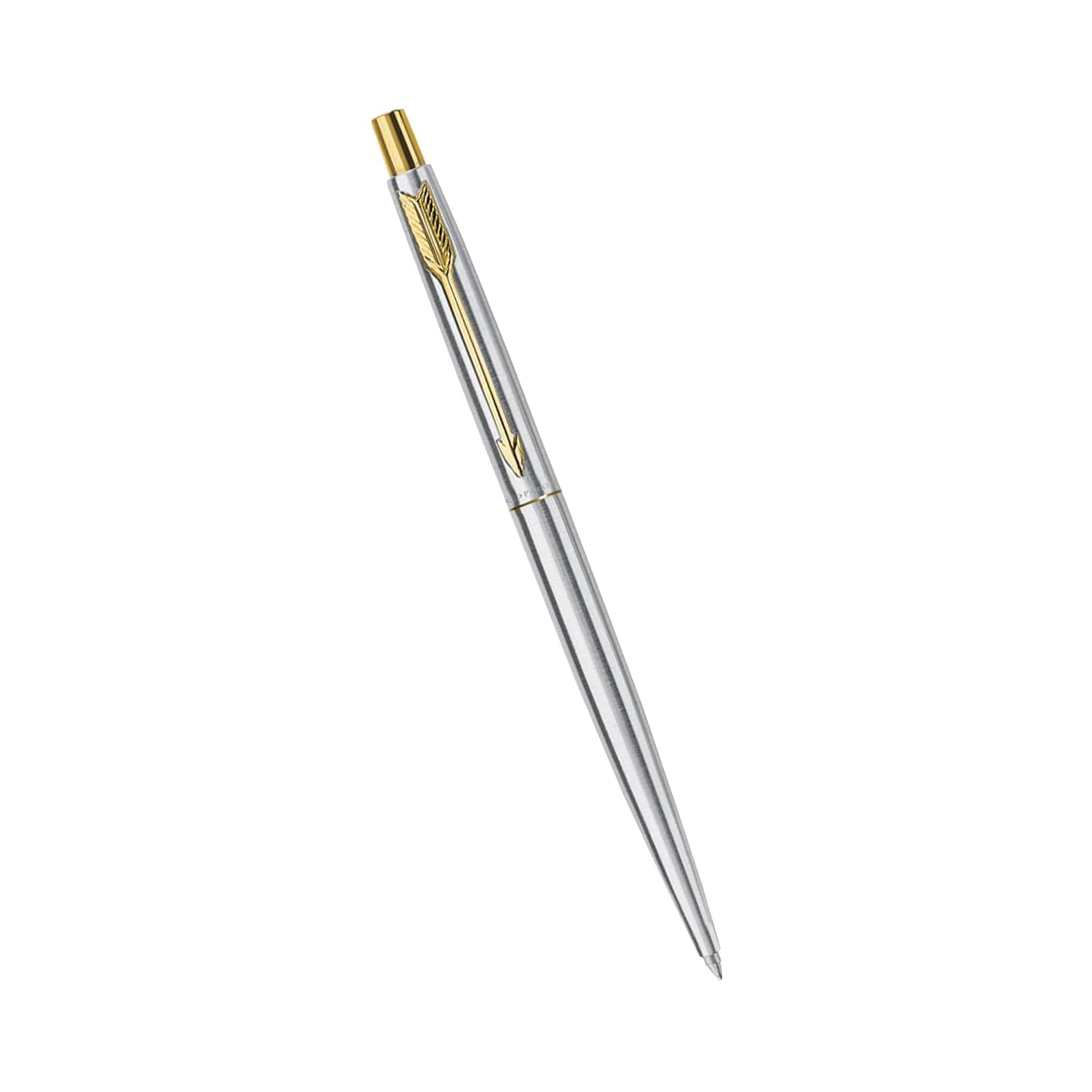 עט כדורי יוקרתי PARKER CLASSIC STAINLES STEEL - כסף עם קליפס זהב