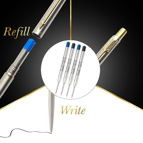 עט כדורי יוקרתי PARKER CLASSIC STAINLES STEEL - כסף עם קליפס זהב