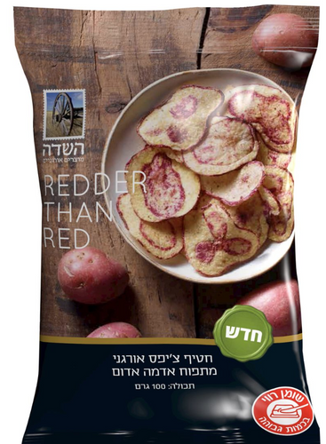 חטיף צ'יפס אורגני מתפוח אדמה אדום 100 גרם השדה