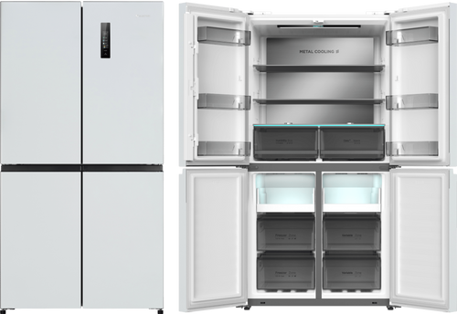 מקרר 4 דלתות 601 ליטר נטו Electra EL6610W עם מפסק תאורה - גימור לבן  אחריות ע"י היבואן הרשמי אלקטרה