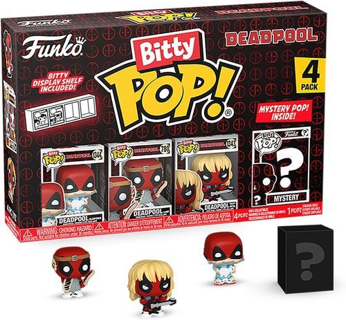 ערכת 4 בובות !Funko Bitty POP עם דמות מסתורית - דדפול DeadPool
