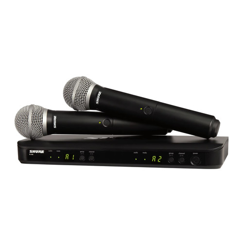מערכת כפולה של מיקרופון אלחוטי ידני Shure BLX288E/PG58-G18