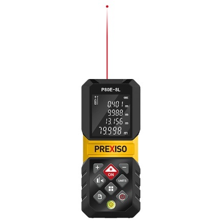 מד טווח לייזר נטען 80 מטר - PREXISO פרקסיסו - P-80E-8L