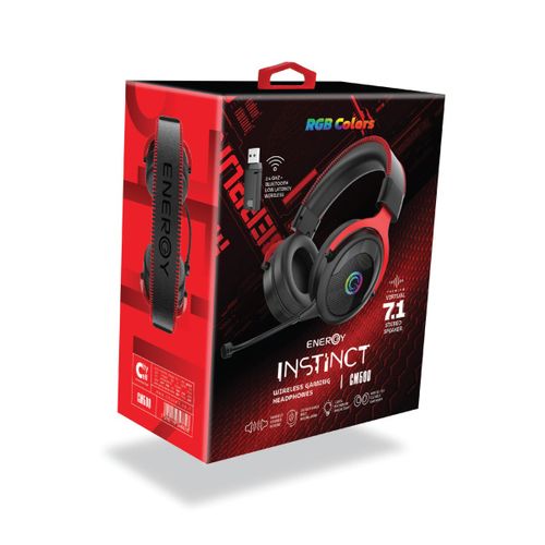 אוזניות גיימינג קשת אלחוטיות ENERGY INSTINCT GM500 RGB