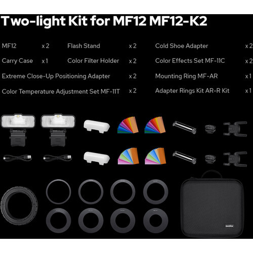 פלאש Godox MF12-K2 Macro Flash 2-Light Kit