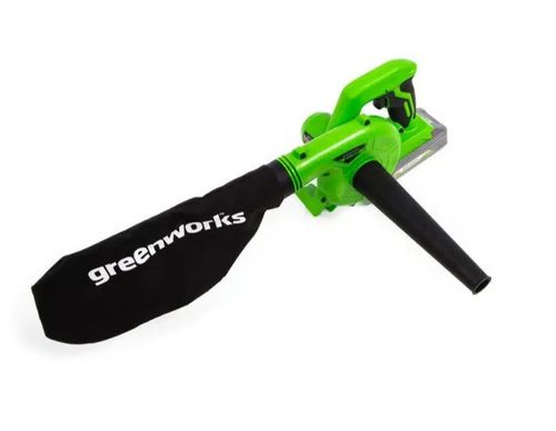 מפוח שואב גורס GREENWORKS 24V דגם 99706-8 עם סוללת 4 אמפר ומטען מהיר, מכשיר קומפקטי במשקל 1.1 ק