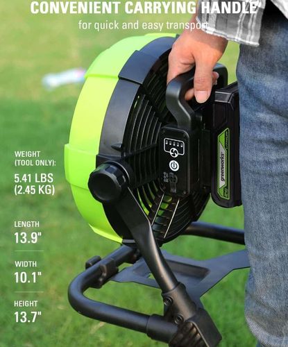 מאוורר קמפינג נטען GREENWORKS 24V דגם 99634 עם קוטר 25.4 ס