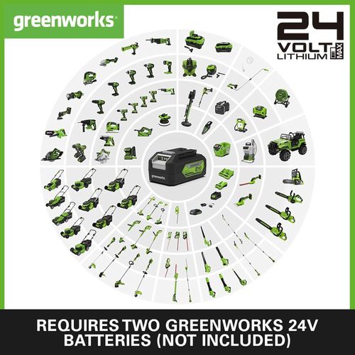 מפוח ושואב עלים GREENWORKS 48V דגם GD24X2BV עם מנוע Brushless, מהירות 322 קמ