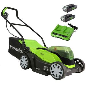מכסחת דשא נטענת בראשלס 48V רוחב 36 ס״מ סט מלא - 48V דגם 99518-4 GREENWORKS