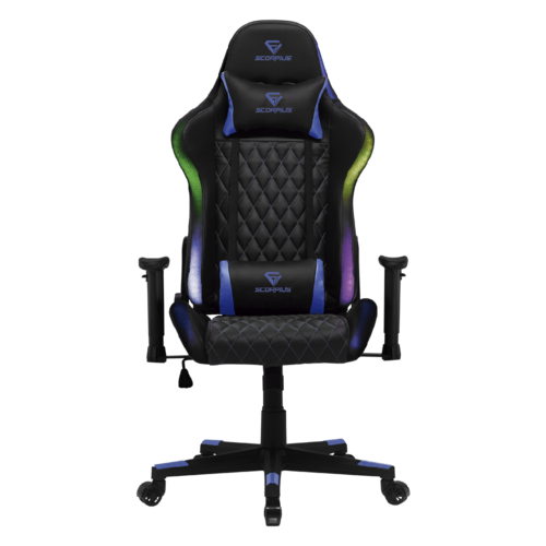 מושב גיימינג SCORPIUS LIGHTNING BLUE שחור כחול