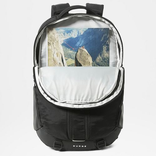 תיק SURGE BACKPACK מבית the north face שחור/בז