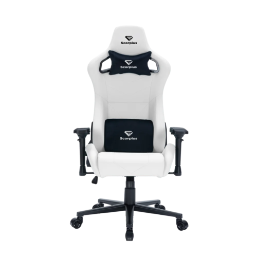 מושב גיימינג DELUXEPRO מבית SCORPIUS בצבע לבן