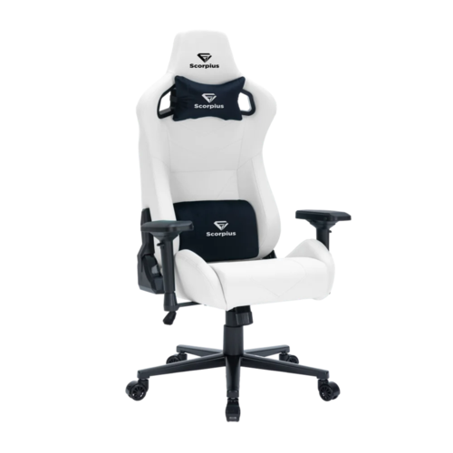 מושב גיימינג DELUXEPRO מבית SCORPIUS בצבע לבן