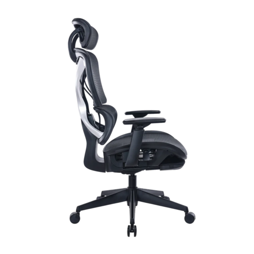 כיסא מנהלים ארגונומי בצבע שחור עם מסגרת אפורה דגם MWMS200 מבית MIRACASE