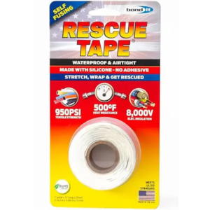 Rescue Tape לבן – אורך 12 פיט (3.65 מטר), רוחב 1 אינץ׳ (2.54 ס״מ)