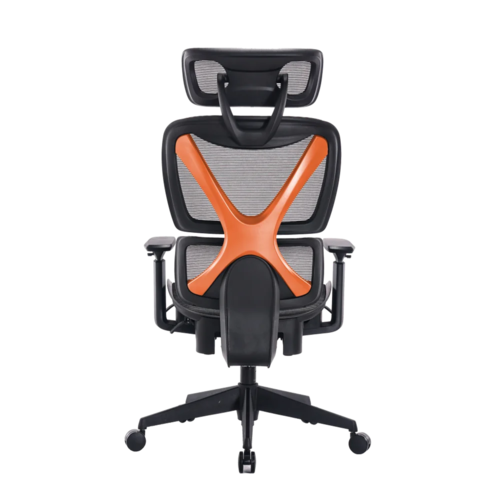 כיסא מנהלים ארגונומי בצבע שחור עם מסגרת כתומה דגם MWMS200 מבית MIRACASE