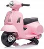 בימבה אופנוע ממונעת 6V וספה VESPA עם גלגלי עזר, מונע התהפכות, אורות ואפקטים קוליים בעברית - ורוד