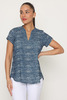 חולצת פאולה הדפס כחול ג'ינס