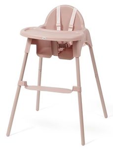 כיסא אוכל 2 גבהים עם מגש נשלף ומנח רגליים עם 2 מצבים - ורוד מט