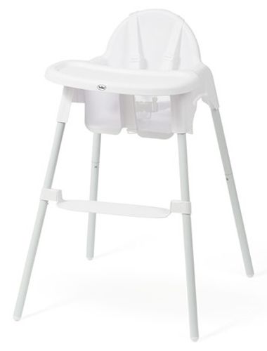 כיסא אוכל 2 גבהים עם מגש נשלף ומנח רגליים עם 2 מצבים - לבן מט