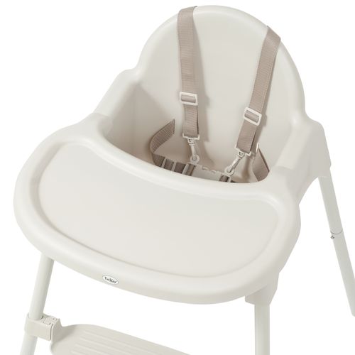 כיסא אוכל 2 גבהים עם מגש נשלף ומנח רגליים עם 2 מצבים - לבן מט