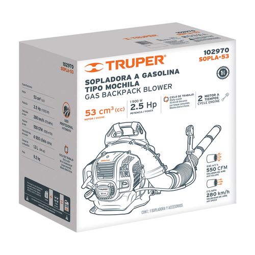 מפוח גב מקצועי 53 סמ''ק מקצועי 102970 TRUPER