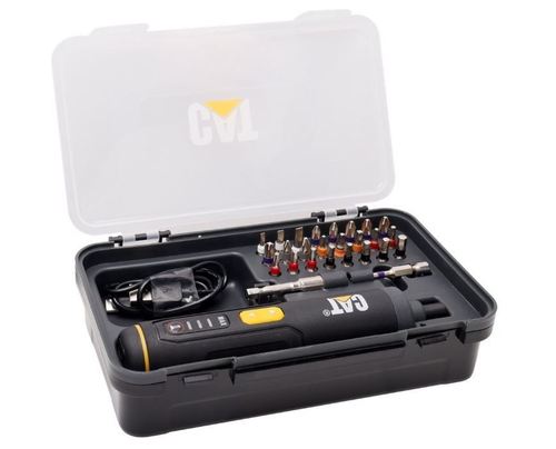 מברגון נטען 3.6V עם 24 אביזרים במארז פלסטיק CAT