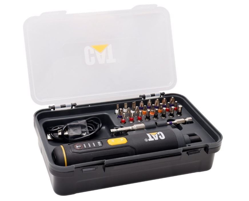 מברגון נטען 3.6V עם 24 אביזרים במארז פלסטיק CAT