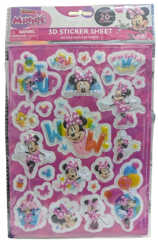 גליון עם יותר מ 20 מדבקות 3D - מיני מאוס