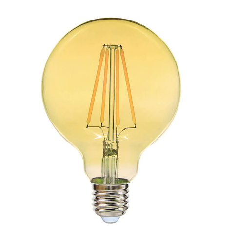 מארז 5 נורות פילמנט לדימור 8W G95 אמבר-אור צהוב