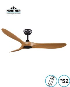 מאוורר תקרה 52" YORK +שלט שחור+עץ NORTHER