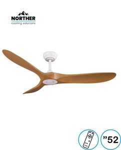 מאוורר תקרה 52" YORK +שלט לבן+עץ NORTHER