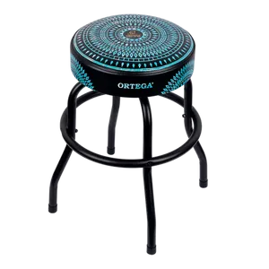 כיסא בר לגיטריסט בצבע כחול עם עיטורים Ortega OBS24-BLKC