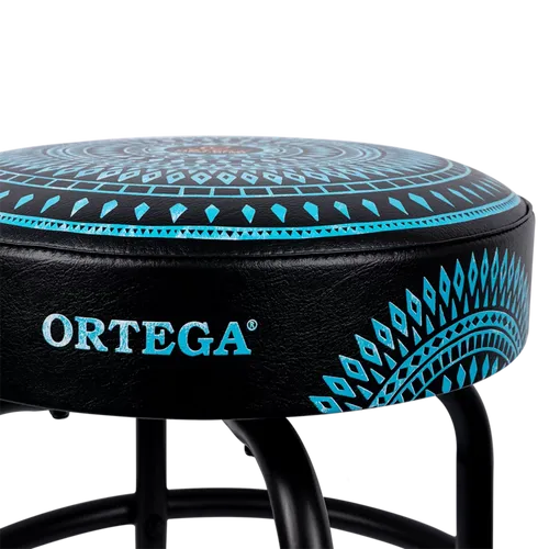 כיסא בר לגיטריסט בצבע כחול עם עיטורים Ortega OBS24-BLKC