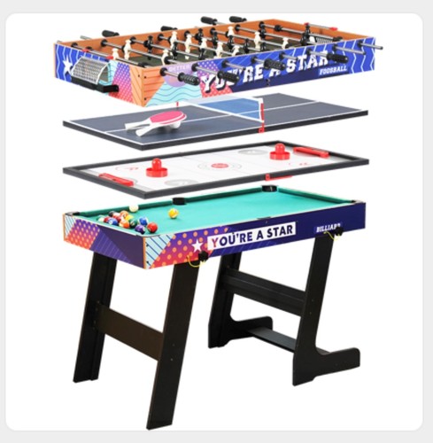 שולחן משחקים משולב 4 ב-1 מעץ MDF