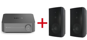 מערכת שמע לגינה הכוללת זוג רמקולים חיצוניים SPEAKERCRAFT OE8 Three + מגבר WIIM AMP