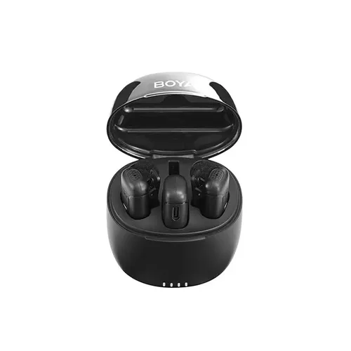 זוג מיקרופונים, מקלט וקייס טעינה בחיבור USB-C דגם BOYA BY-WM3T-U2