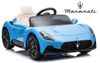 מכונית ממונעת 12V לילדים מזרטי Maserati C-MC20 עם שלט רחוק, אורות ומושב דמוי עור - תכלת