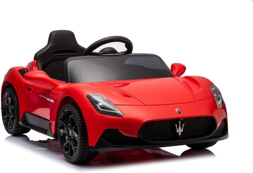 מכונית ממונעת 12V לילדים מזרטי Maserati C-MC20 עם שלט רחוק, אורות ומושב דמוי עור - תכלת