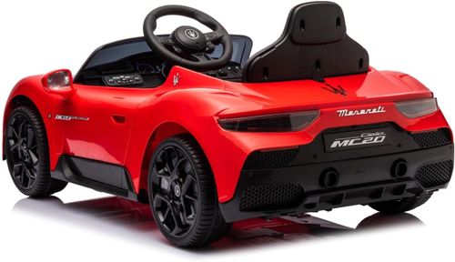 מכונית ממונעת 12V לילדים מזרטי Maserati C-MC20 עם שלט רחוק, אורות ומושב דמוי עור - תכלת
