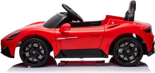 מכונית ממונעת 12V לילדים מזרטי Maserati C-MC20 עם שלט רחוק, אורות ומושב דמוי עור - תכלת
