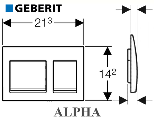 לחצן הפעלה אלפא 15 | גימור: שחור | גבריט GEBERIT |  למיכל סמוי מערכת אלפא