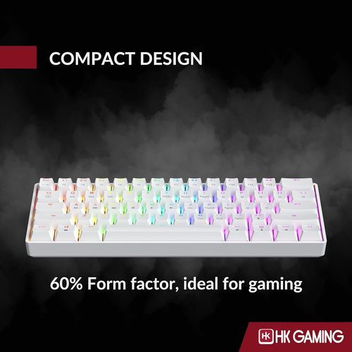HK GAMING KEYBOARD GK61 WHITE מקלדת מכנית בצבע לבן