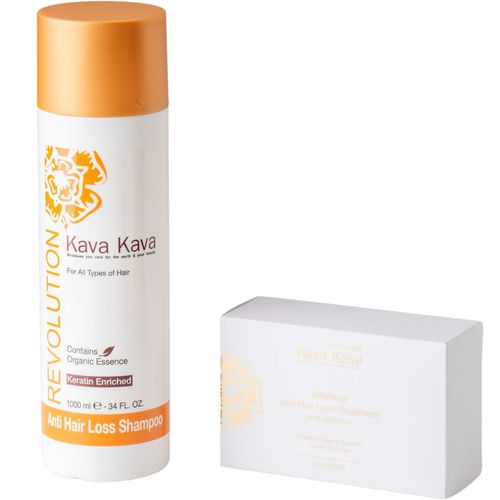 סט נגד נשירה שמפו לשיער +אמפולות נגד נשירה  KAVA KAVA קווה קווה 1000 מ