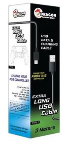 כבל סנכרון וטעינה באורך 3 מטר דרגון Dragon Sync & Charging USB-A To USB Type-C